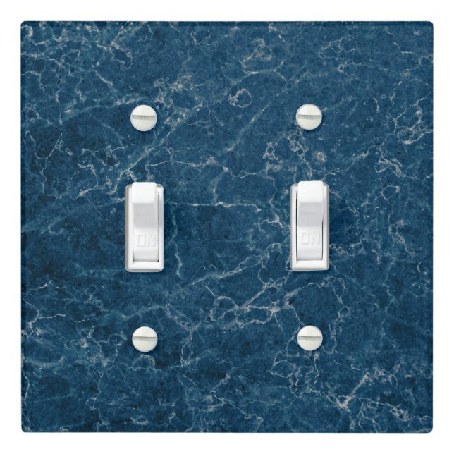 Vintage Blue Marble Stone Texture Light Switch Cover (In Situ)