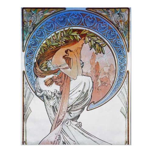 Vintage Blue Moon Goddess Poster