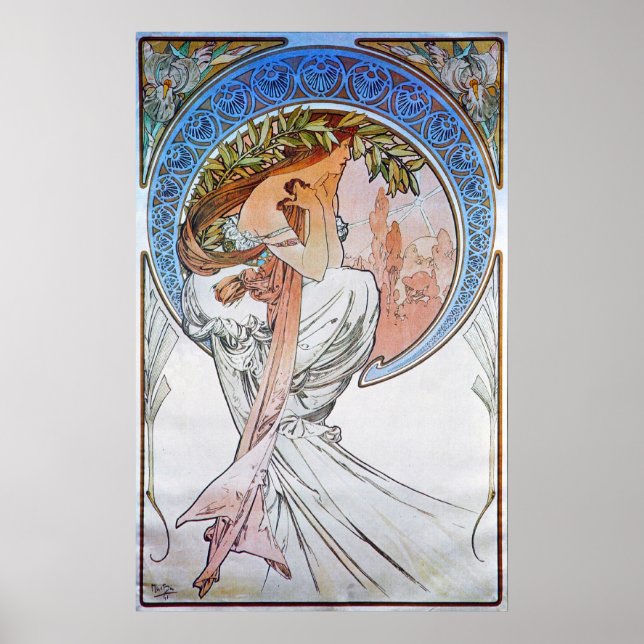 Vintage Blue Moon Goddess Poster (Front)