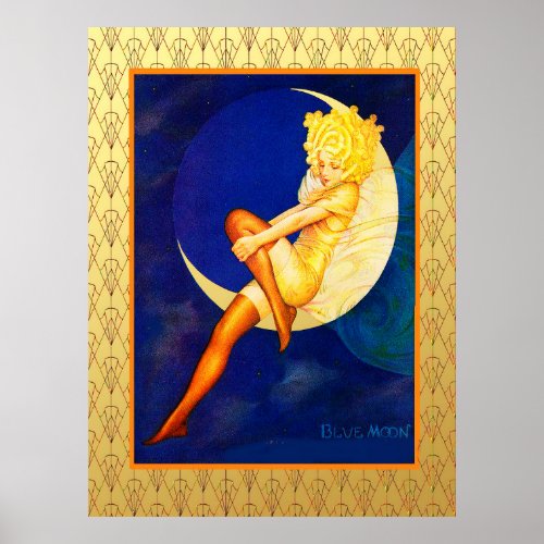 Vintage Blue Moon Poster