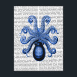 Vintage Blue Octopus 1 Underside Postcard<br><div class="desc">Coastal & Tropical</div>