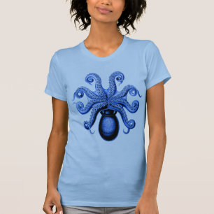 Vintage Blue Octopus 1 Underside T-Shirt