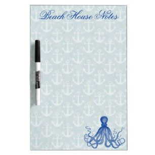 Vintage Blue Octopus with Anchors Custom Dry-Erase Board