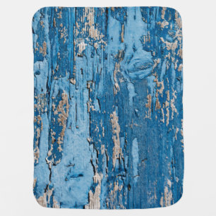 Vintage Blue: Old Wooden Texture Baby Blanket