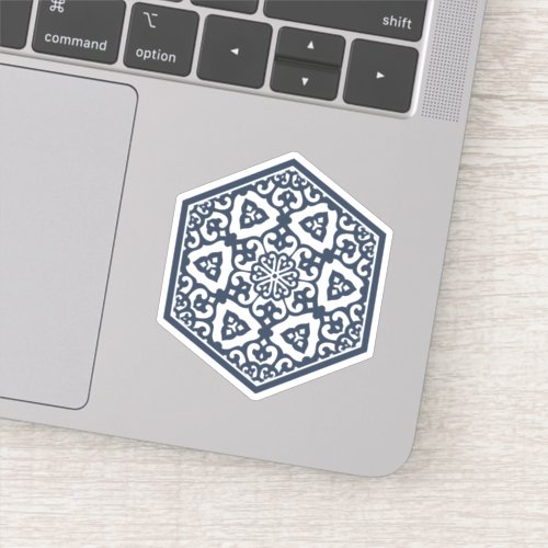 Vintage Blue Ottoman Turkish Tracery Art Sticker