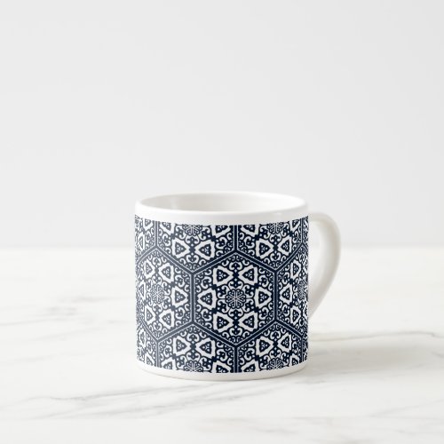 Vintage Blue Ottoman Turkish Tracery Vector Art Espresso Cup