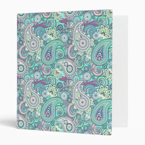 Vintage blue paisley 3 ring binder