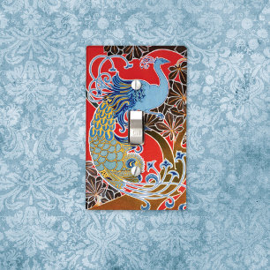 Vintage Blue Peacock Light Switch Cover