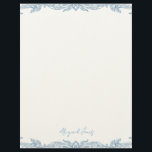 Vintage Blue Personalized Script Name Letterhead<br><div class="desc">Vintage Blue Personalized Name Letterhead.  Elegant. Dusty Blue Text.  Baroque blue.</div>
