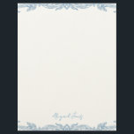 Vintage Blue Personalized Script Name Letterhead<br><div class="desc">Vintage Blue Personalized Name Letterhead.  Elegant. Dusty Blue Text.  Baroque blue.</div>