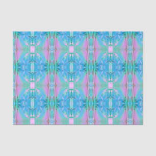 Vintage Blue Pink Chic Abstract Art Tissue Paper