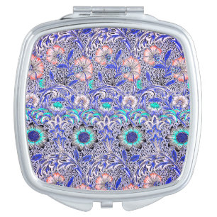 Vintage Blue pink William Morris's Corncockle Compact Mirror