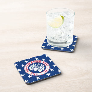 Vintage Blue Red Proverb Oak Acorn Plant Beverage Coaster