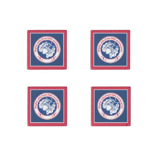 Vintage Blue Red Proverb Oak Acorn Plant Stone Magnet