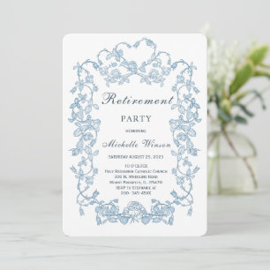 Vintage Blue Retirement Party Template