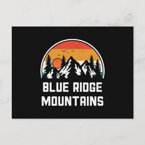 Vintage Blue Ridge Mountains Nature Outdoor Hiking Announcement Postcard