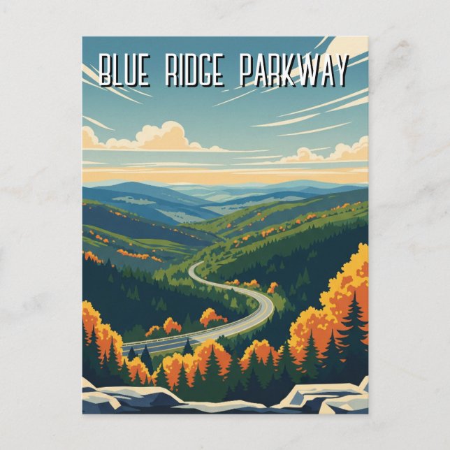 Vintage Blue Ridge Parkway Souvenir Postcard (Front)