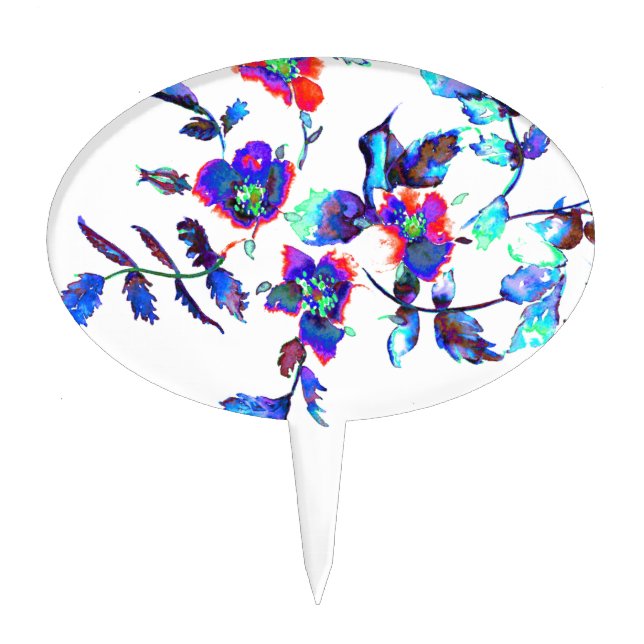 Vintage blue Rose Cake Topper (Front)