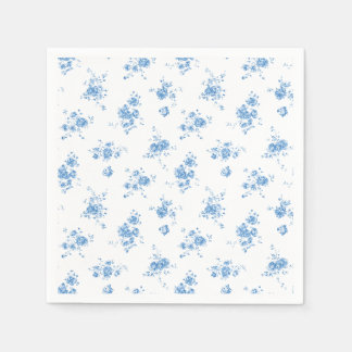 Vintage Blue Rose Floral Cottagecore Decoupage Napkins