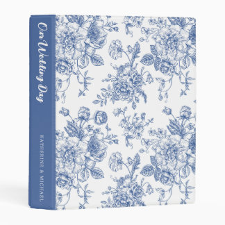 Vintage Blue Rose Floral | Our Wedding Day Mini Binder