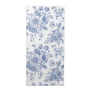 Vintage Blue Rose Floral Pattern Cloth Napkin