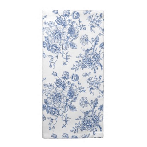Vintage Blue Rose Floral Pattern Cloth Napkin