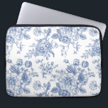 Vintage Blue Rose Floral Pattern Laptop Sleeve<br><div class="desc">Check out this design featuring a blue floral roase pattern.</div>