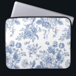 Vintage Blue Rose Floral Pattern Laptop Sleeve<br><div class="desc">Check out this design featuring a blue floral roase pattern.</div>