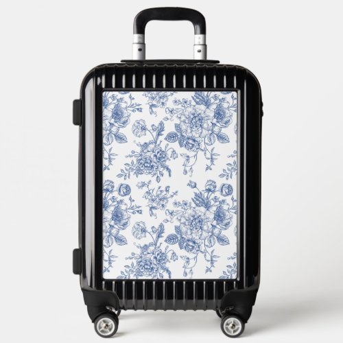 Vintage Blue Rose Floral Pattern Luggage