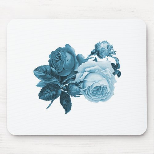 vintage blue rose gift mouse pad