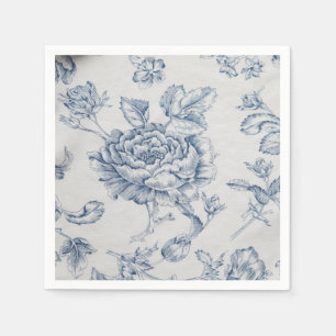 Vintage blue rose napkins