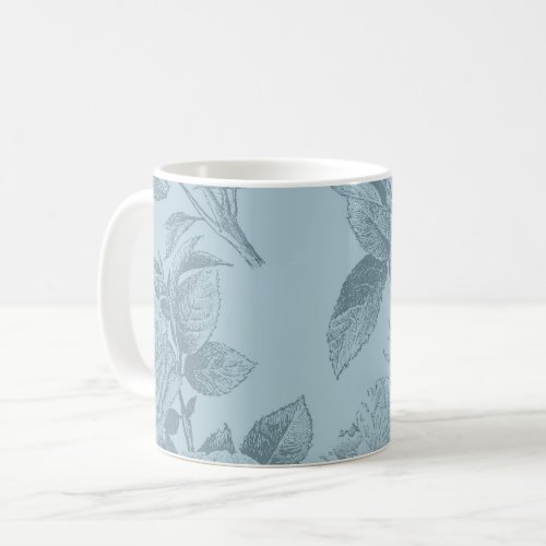 Vintage Blue Roses Coffee Mug