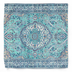 Vintage Blue Rug Pattern Bandana