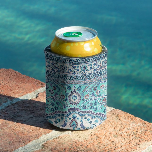 Vintage Blue Rug Pattern Can Cooler (In Situ Pool)
