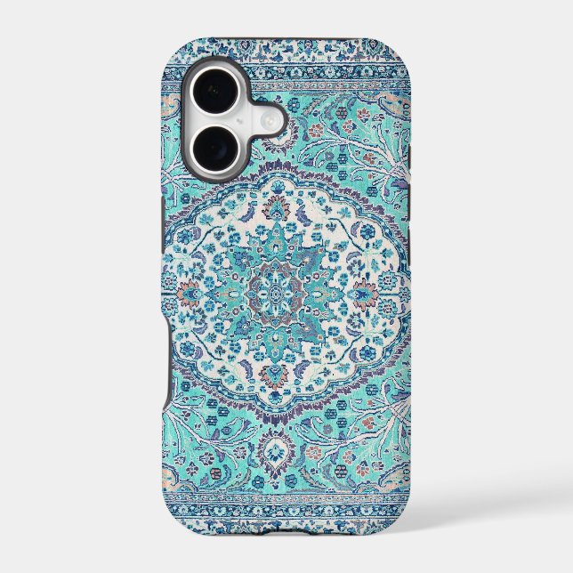 Vintage Blue Rug Pattern Iphone Case (Back)
