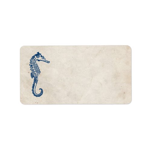 Vintage Blue Sea Horse Beach Address Label