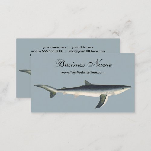 Vintage Blue Shark Aquatic Ocean Marine Life Business Card