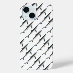 Vintage Blue Shark, Aquatic Ocean Marine Life iPhone 15 Case