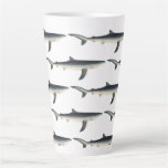 Vintage Blue Shark, Aquatic Ocean Marine Life Latte Mug
