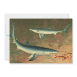 Vintage Blue Shark Eating Fish, Marine Life Cards