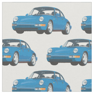 Vintage Blue Sports Car Fabric