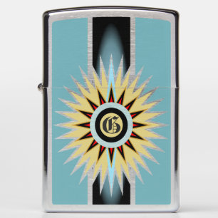 Vintage Blue Starburst Zippo Lighter