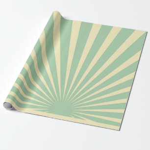 Vintage blue sunburst posters wrapping paper