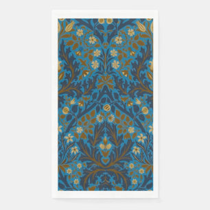 Vintage Blue Teal William Morris Autumn Flowers Paper Guest Towels