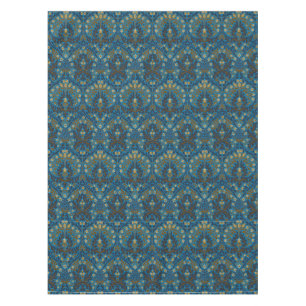 Vintage Blue Teal William Morris Autumn Flowers Tablecloth