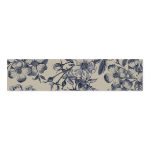 Vintage Blue Toile Botanical Floral Antique Patter Napkin Bands