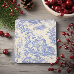 Vintage Blue Toile de Jouy Couple Scene Stone Coaster