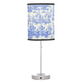 Vintage blue toile de jouy printed table lamp (Back)