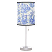 Vintage blue toile de jouy printed table lamp (Left)
