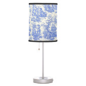 Vintage blue toile de jouy printed table lamp (Right)